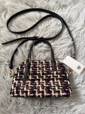 TORY BURCH Emerson Tweed Dome Satchel NWT